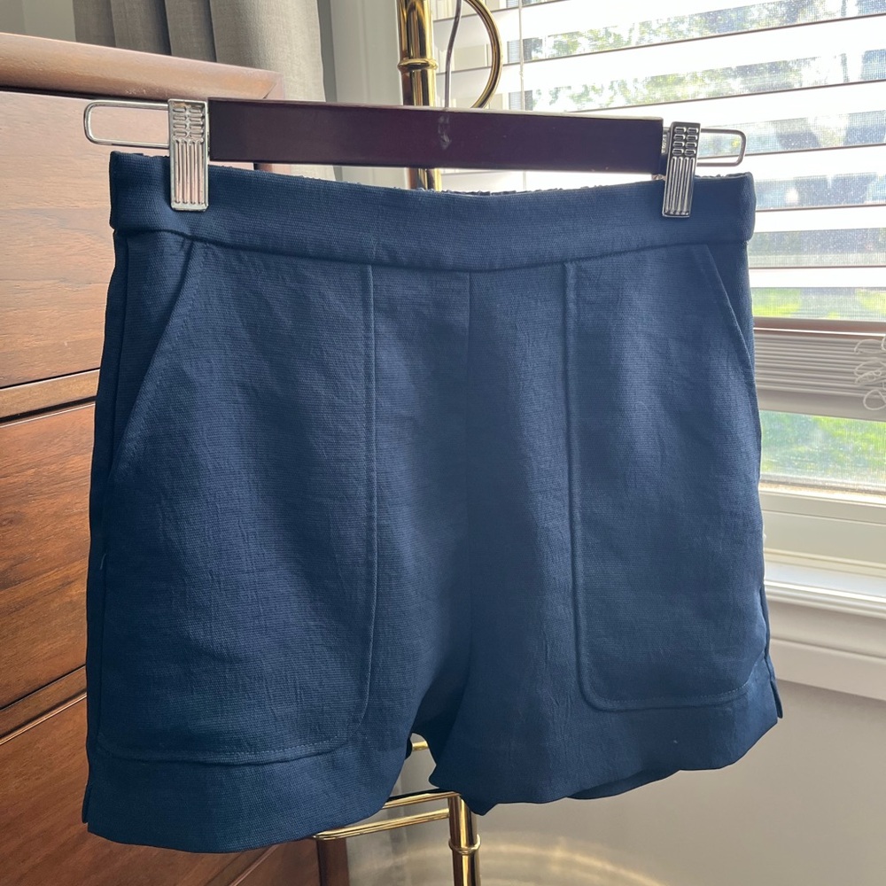 Navy Blue Women's Wilfred Polyester Shorts